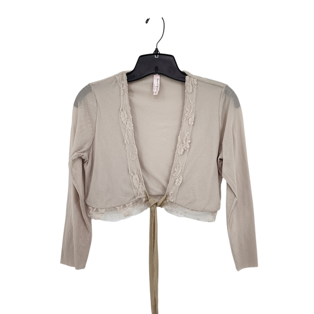 Sweet Pea Women's Vintage Y2K Sheer Tie Front Crop Cardigan Sz Large